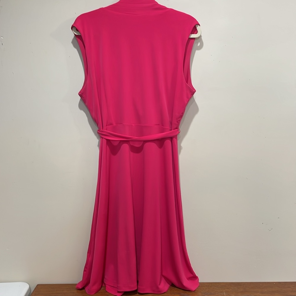 Studio One Hot Pink Ruffle Wrap Dress - Picture 9 of 11